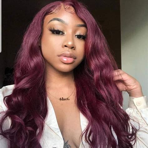 99j Burgundy Loose Body Wave Human Hair Lace Front Wigfull Lace Wig
