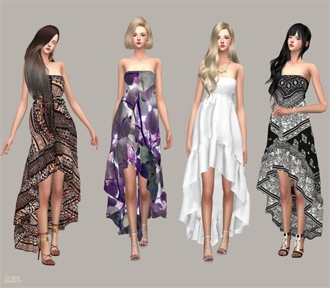 Ts4ccstelbel Sims 4 Dresses Sims 4 Clothing Bandeau Dress Vrogue