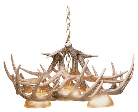 Cast Horn Designs Whitetail Deer 10 Antler Chandelier With 3 Downlights