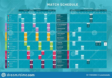 The opening game will be held at rome on a stadium called stadio olimpico. Football 2020 Tournament Final Stage Match Schedule, Template For Web, Print, Football Results ...
