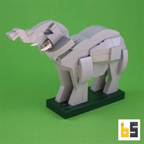 Afrikanischer Elefant Bausatz Aus Lego Steinen The Brickworms