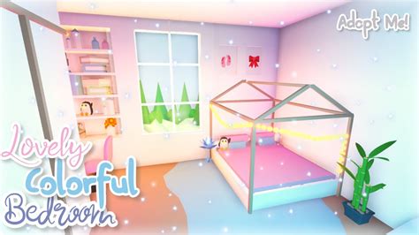 Lovely Colorful Bedroom 🌺 Adopt Me Speed Build Roblox Youtube