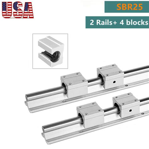 Sbr Linear Slide Rail Guide Shaft Rod Mm Pcs Sbr Bearing