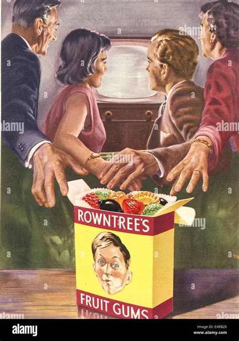 1950s Uk Rowntrees Fruit Gums Magazine Advert Stock Photo Alamy