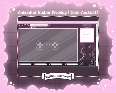 Animated Overlay Cute Android For Vtuber Twitch Etsy Australia