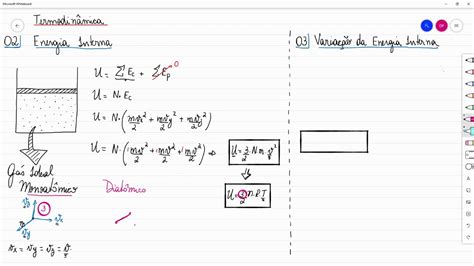 Termodinâmica Energia Interna De Um Gás Ideal E Sua Variação Youtube