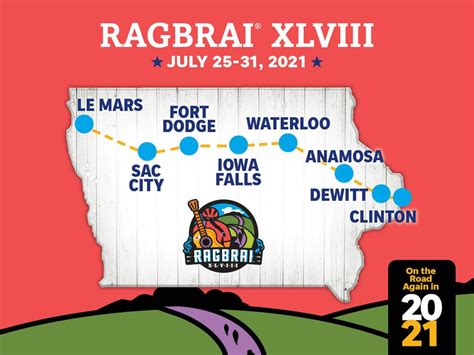 2021 RAGBRAI route announced, making stops through Waterloo and Anamosa