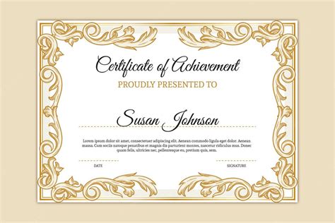 Free Vector Engraving Hand Drawn Ornamental Certificate Template