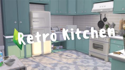The Sims 4 Speed Build Retro Kitchen Cc Links Youtube