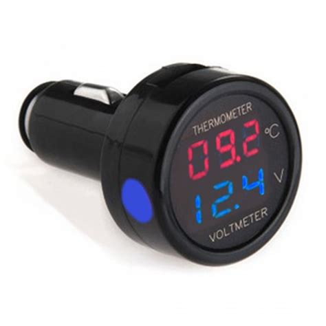 2 In 1 Car Auto 12v Dual Display Led Digital Thermometer Voltmeter 3