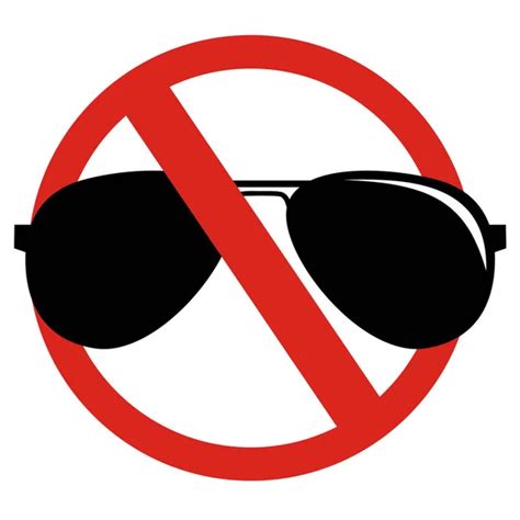 Sign Red Crossed Circle Forbidden Wear Hat Glasses — Stock Vector