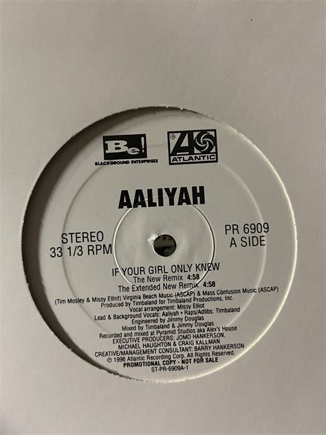 Aaliyah If Your Girl Only Knew Promo 12 Vinyl Single Timbaland Remix