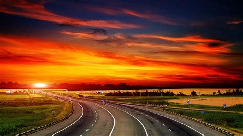Sunset Highway Sfondi Gratuiti Per Desktop 1920x1080 Full Hd