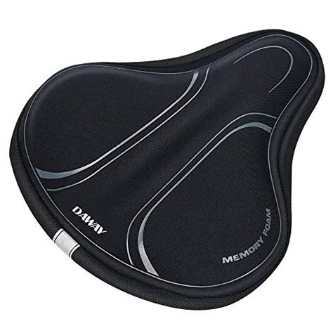 Daway Memory Foam Bike Seat Cover C3 Extra Soft Pad Most Comfortable Exercise Bicycle Saddle