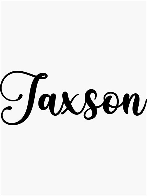 Jaxson Name Handwritten Calligraphy Sticker For Sale By Yelenastore