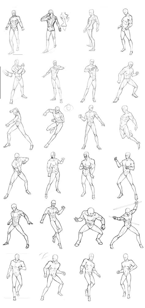 Male Poses Chart 02 By Theoneg On Deviantart Drawing Poses Male Body