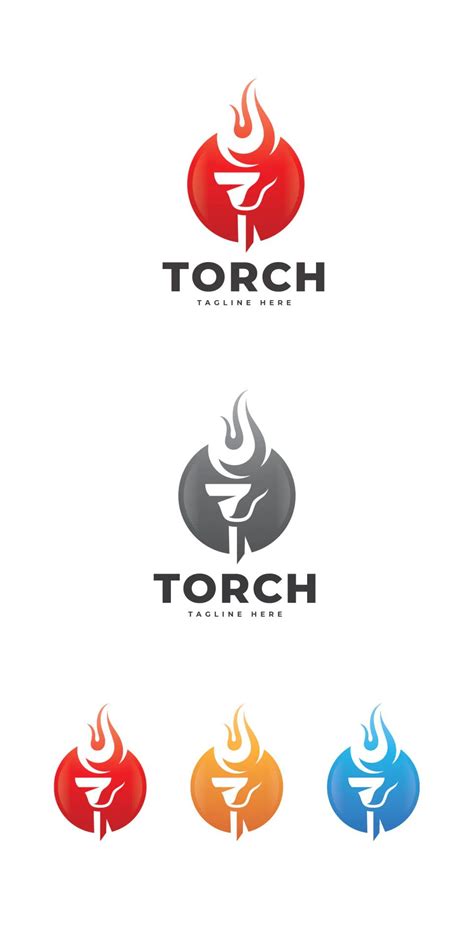 Torch Logo Template Vector Eps Ai Logos Typography Logo Logo