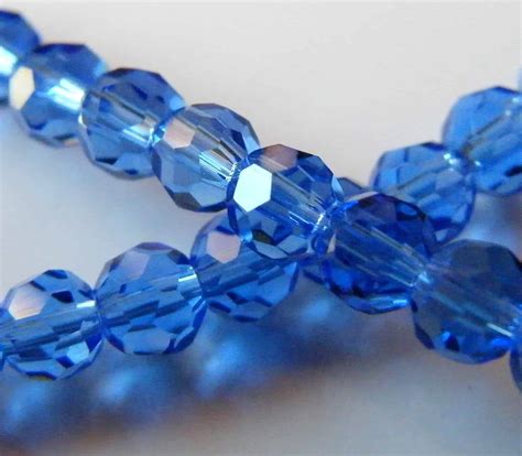 125pcs 4mm Faceted Round Crystal Beads Dark Sapphire Blue Beadsforewe