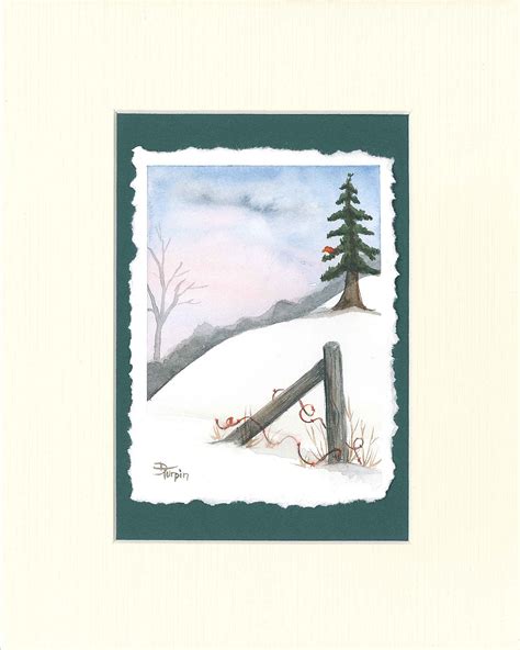Original Watercolor Snow Scenes Diane Turpin Designs