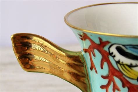 Shells And Coral Hand Painted Turquoise Coffee Cup Espresso Etsy