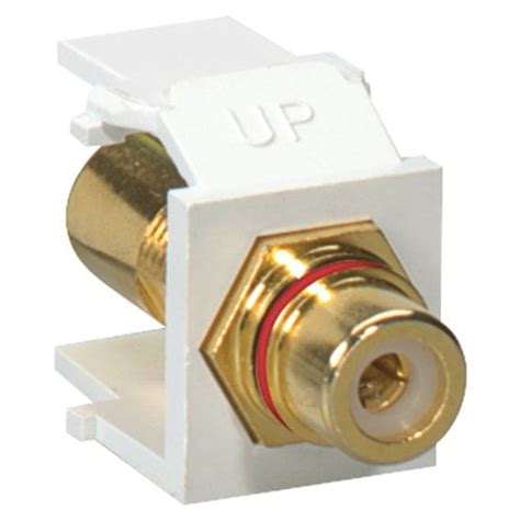 Leviton 40830 Bwr Quickport Rca Gold Plated Connector With Red Stripe