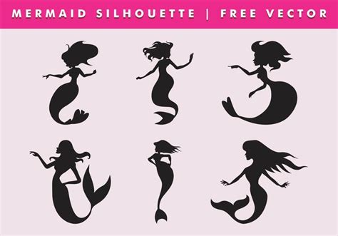 Mermaid Silhouette Vector 92298 Vector Art At Vecteezy