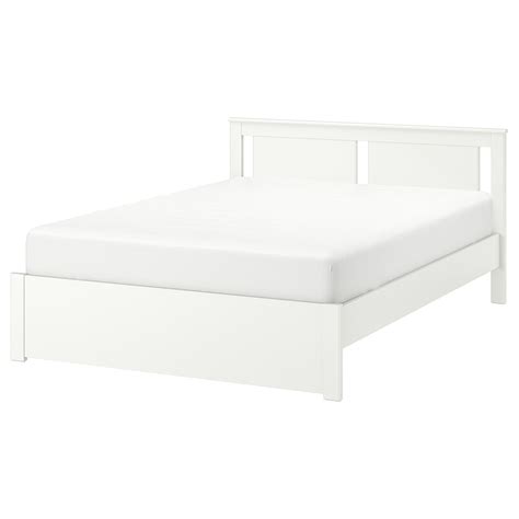 Songesand Bed Frame White Queen A Sturdy Bed Frame With Soft