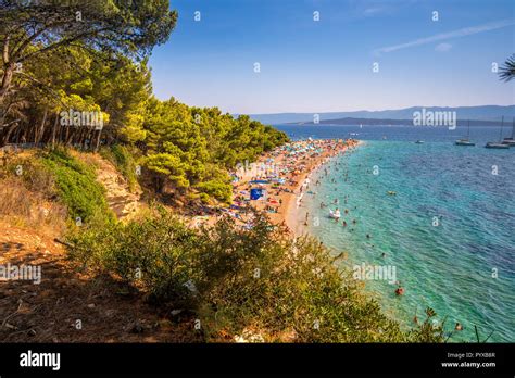 Famous Zlatni Rat Beach In Bol Island Brac Croatia Stock Photo Alamy