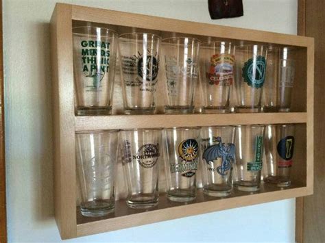 Pint Glass Display Pint Glass Shelf Handcrafted Beer Collection Fine Woodworking Glass