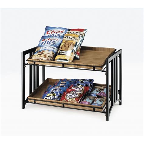 Cal Mil Mission Style Collection 2 Tier Black Metal Food Display Stand
