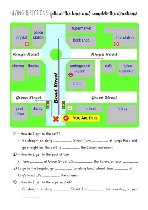 Giving Directions Follow And Complete Worksheet