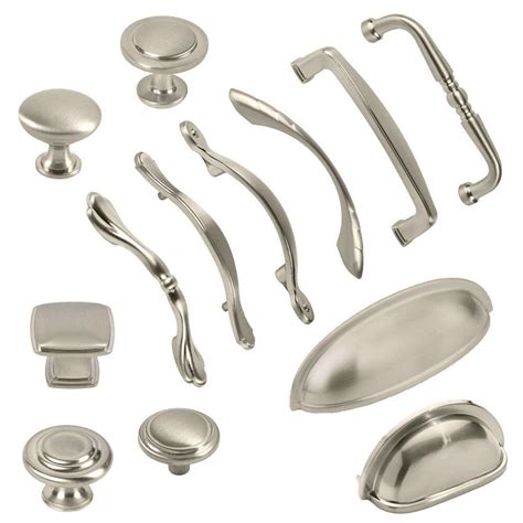 Brushed Satin Nickel Kitchen Cabinet Hardware Knobs Bin Cup Handles And