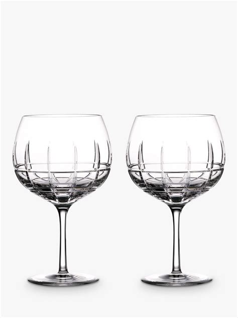 Waterford Crystal Gin Journeys Cluin Cut Glass Balloon Gin Glass Set Of 2 550ml Clear