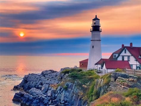 Portland Head Light Maine New England Lighthouses Etsy