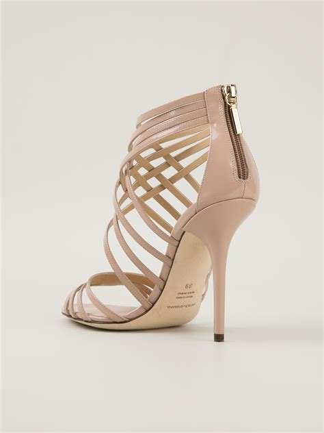 Lyst Dolce And Gabbana High Heel Sandals In Natural