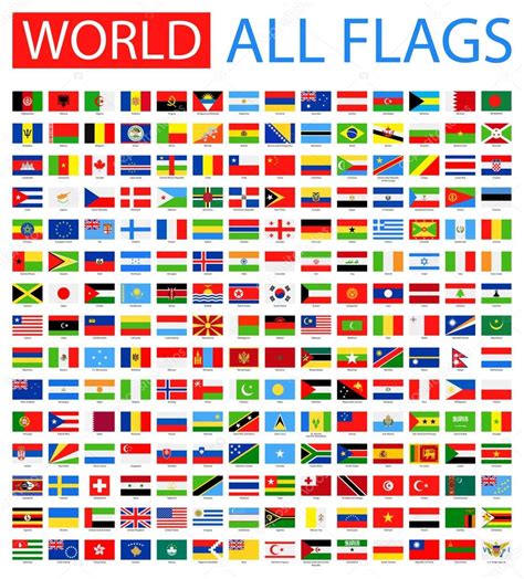 All World Vector Flags 210 Items — Stock Vector © Dikobrazik 93649516