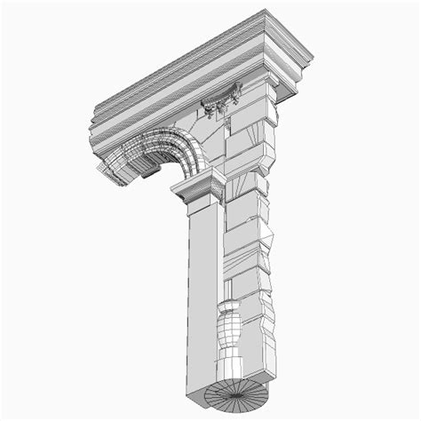 Old Stone Column And Arch 3d Model Flatpyramid