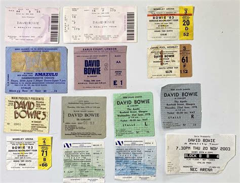 Lot 32 David Bowie 1970s00s Ticket Archive