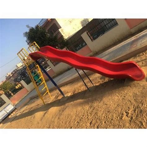 Red Frp Playground Wave Slide For Playing Children Age Group Upto 6