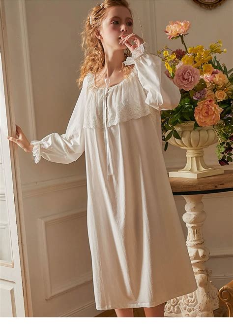 White Vintage Victorian Cotton Nightgown For Women Edwardian Etsy In