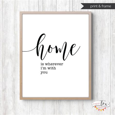 Home Is Wherever Im With You Printable Wall Art Home Etsy