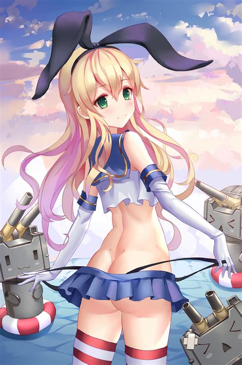 papel de parede anime meninas anime coleção kantai shimakaze kancolle saia bunda meias