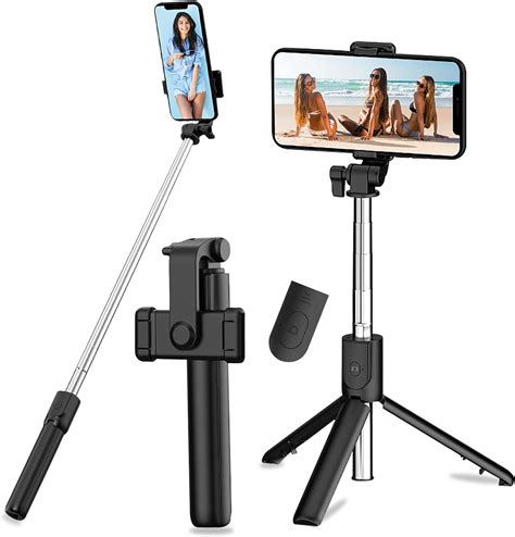 Selfie Stick Driepoot Met Afstandsbediening 360° Rotatie 3 In 1 Draadloze Selfiepol Monopod