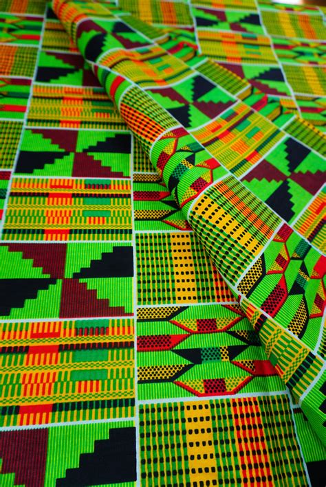 Green Kente African Fabric By The Yard Colorful Ankara Print Etsy Ireland