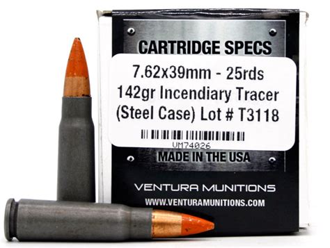 Ventura Tactical 762x39 142gr Tracer Steel Cased Ammo 20 Rounds