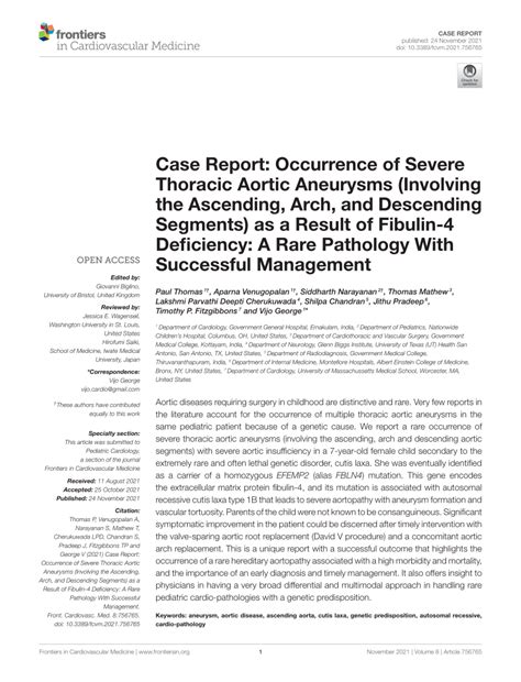 Pdf Case Report Occurrence Of Severe Thoracic Aortic Aneurysms