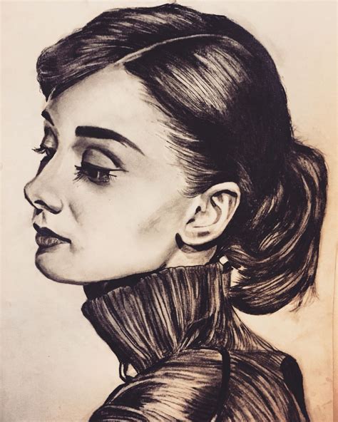 Audrey Hepburn Pencil Sketch Drawing By Anna Greenwood Art Audrey