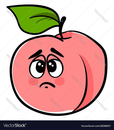 Sad Pink Peach On White Background Royalty Free Vector Image