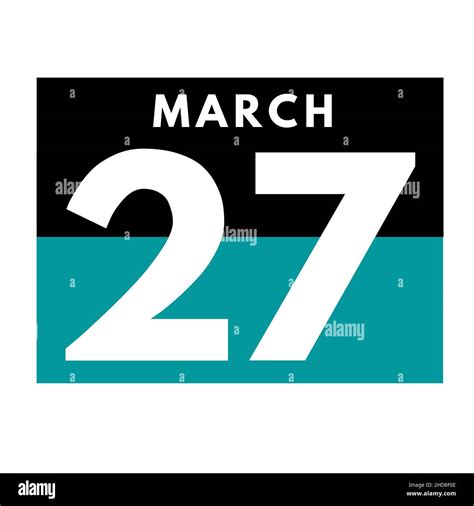 March 27 Flat Daily Calendar Icon Date Day Month Calendar For The