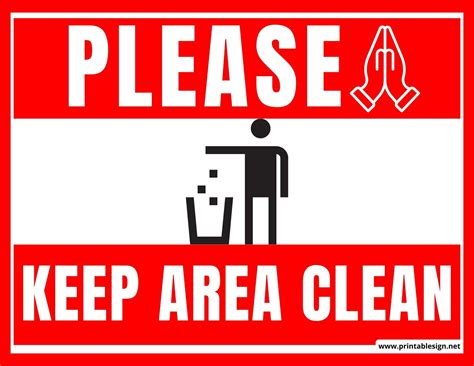Please Keep Area Clean Sign Free Download